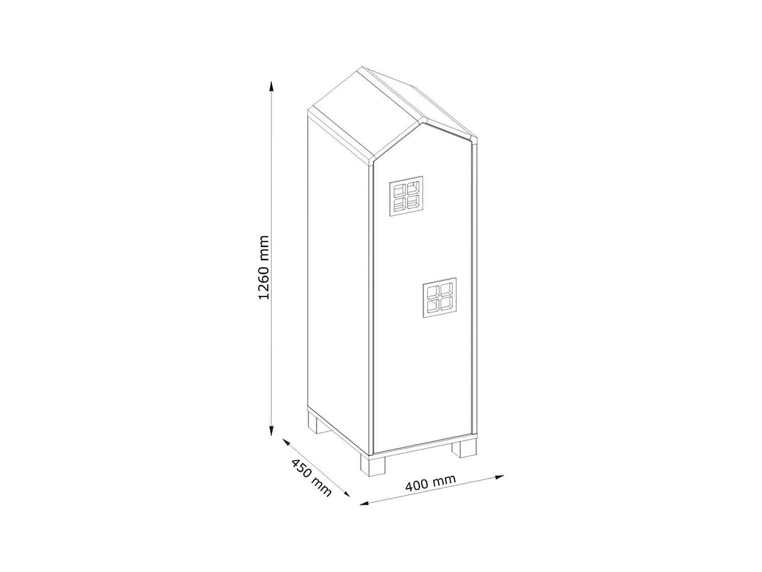 Kinderkleiderschrank - Weiß - MIRUM