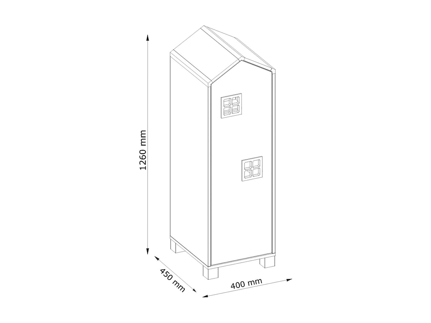 Kinderkleiderschrank - Weiß - MIRUM