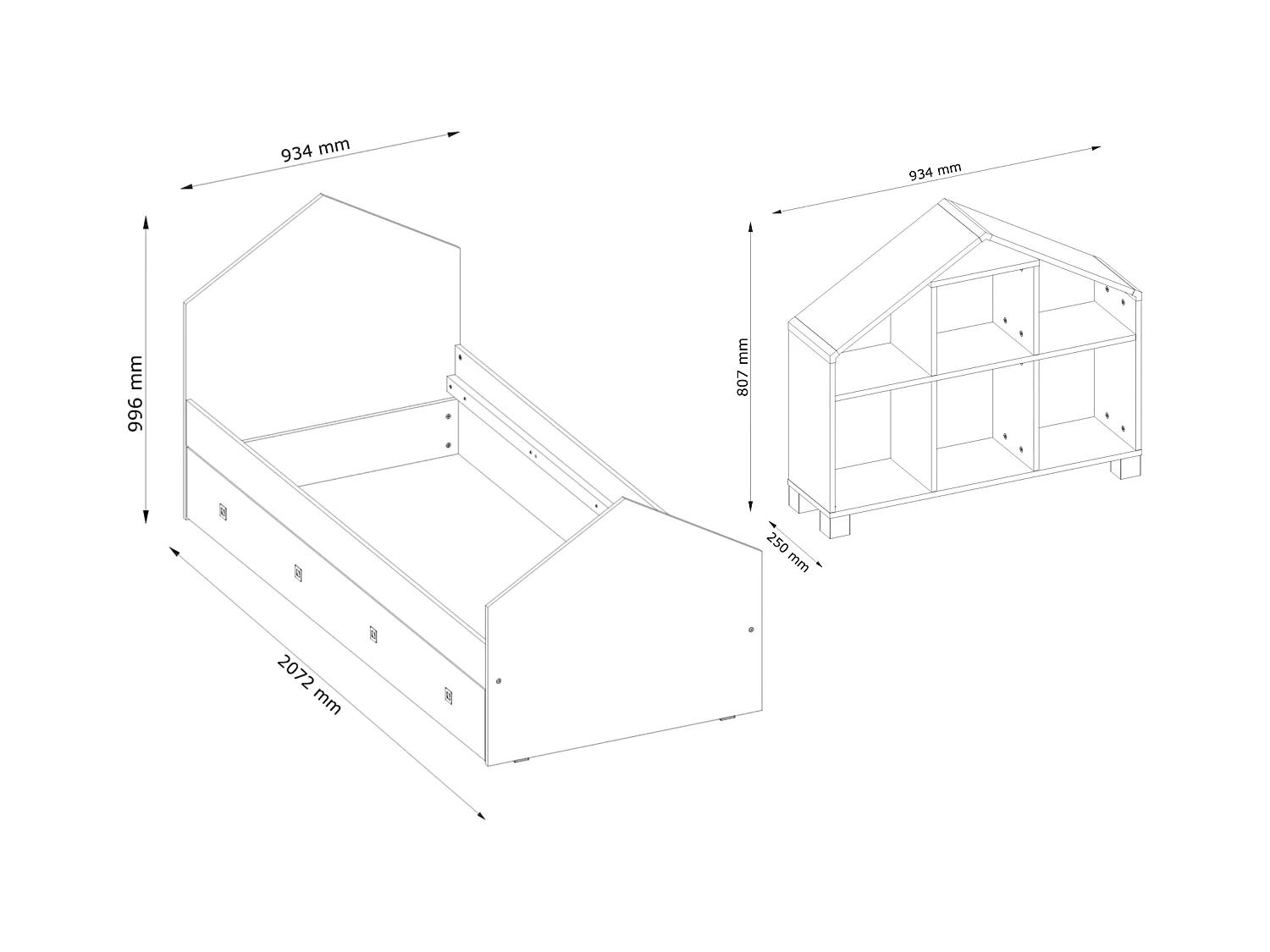 Kindermöbel-Set  (6er-Set) - Weiß - MIRUM