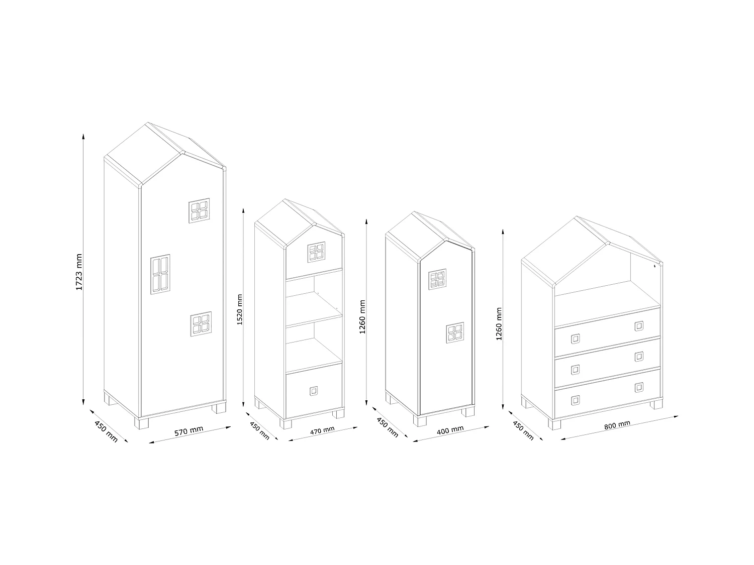 Kindermöbel-Set  (6er-Set) - Weiß - MIRUM