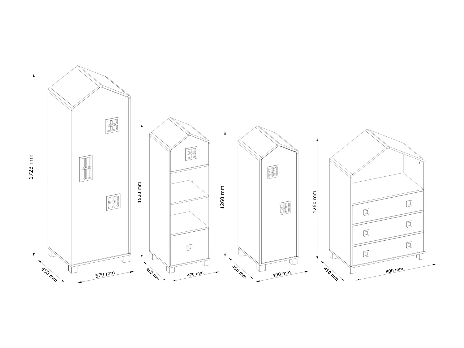 Kindermöbel-Set  (6er-Set) - Weiß - MIRUM