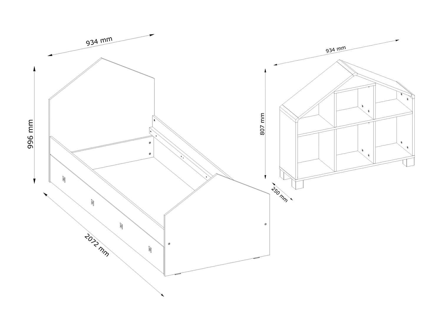 Kindermöbel-Set  (6er-Set) - Weiß - MIRUM