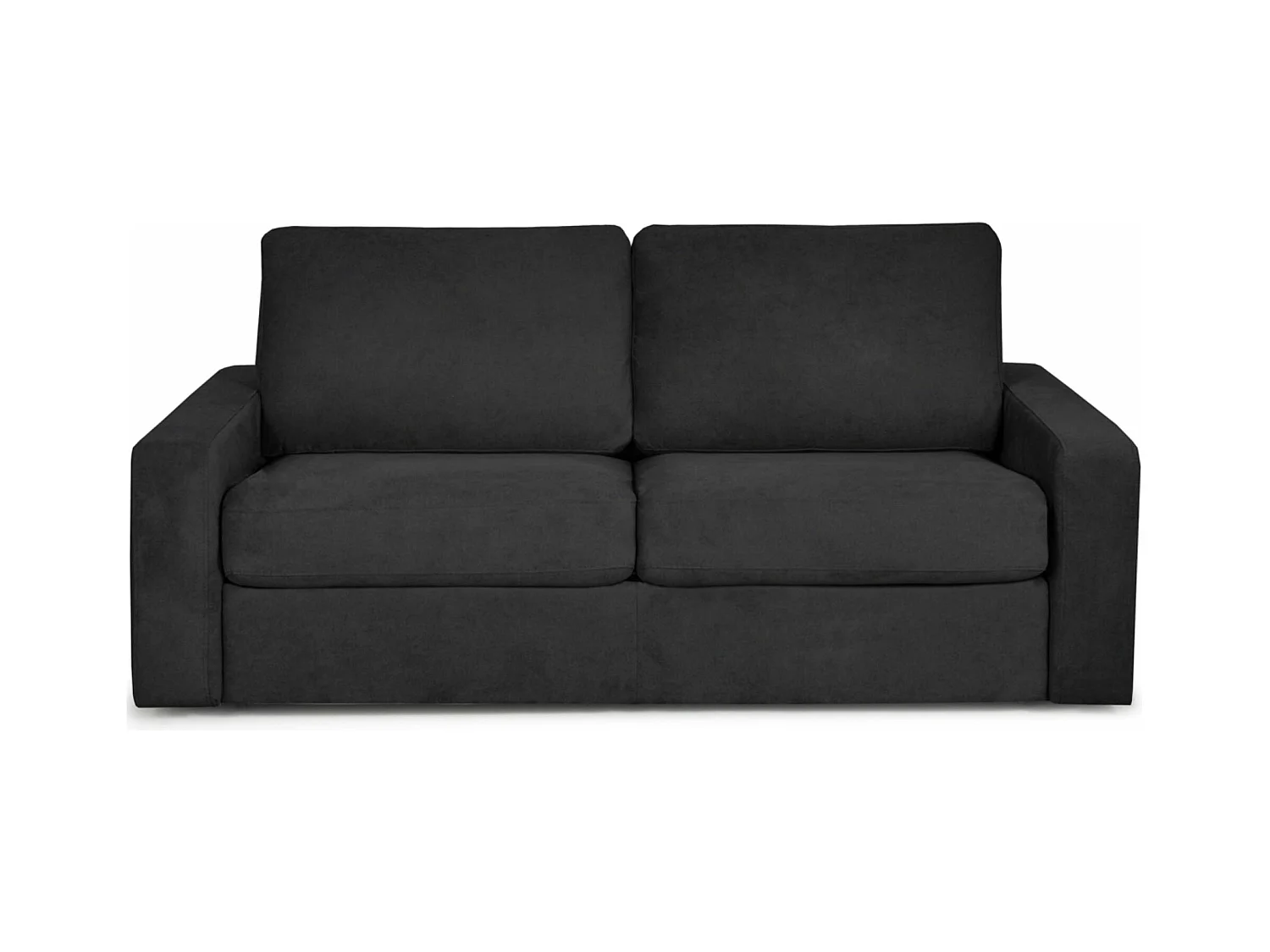 Schlafsofa 3 Personen mit Unterfederung und Matratze - schwarz - MENTO