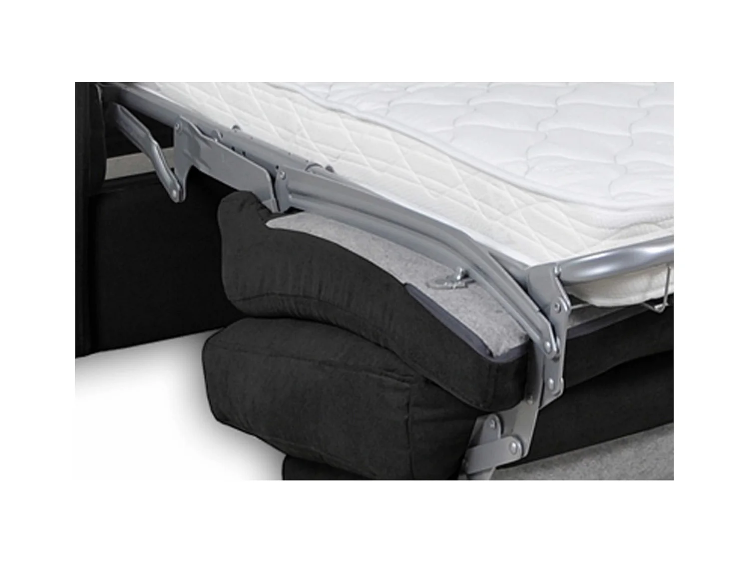 Schlafsofa 3 Personen mit Unterfederung und Matratze - schwarz - MENTO