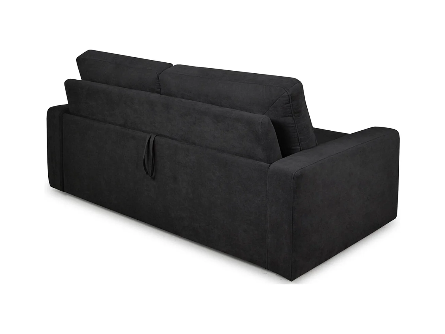 Schlafsofa 3 Personen mit Unterfederung und Matratze - schwarz - MENTO