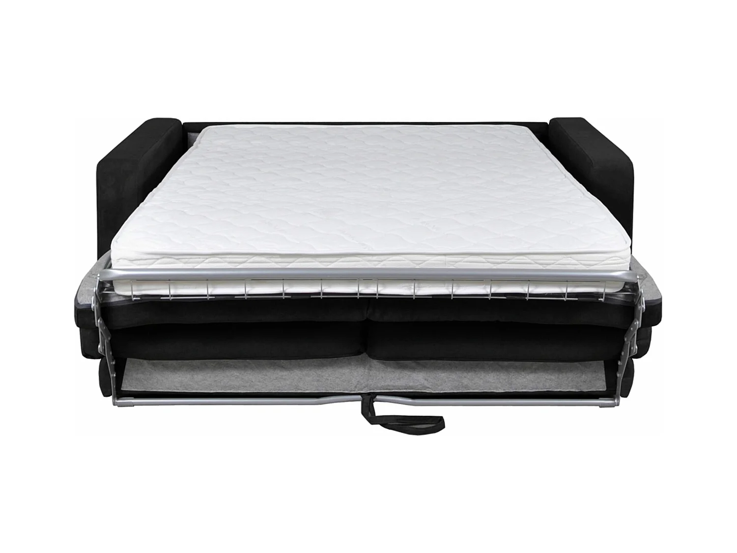 Schlafsofa 3 Personen mit Unterfederung und Matratze - schwarz - MENTO