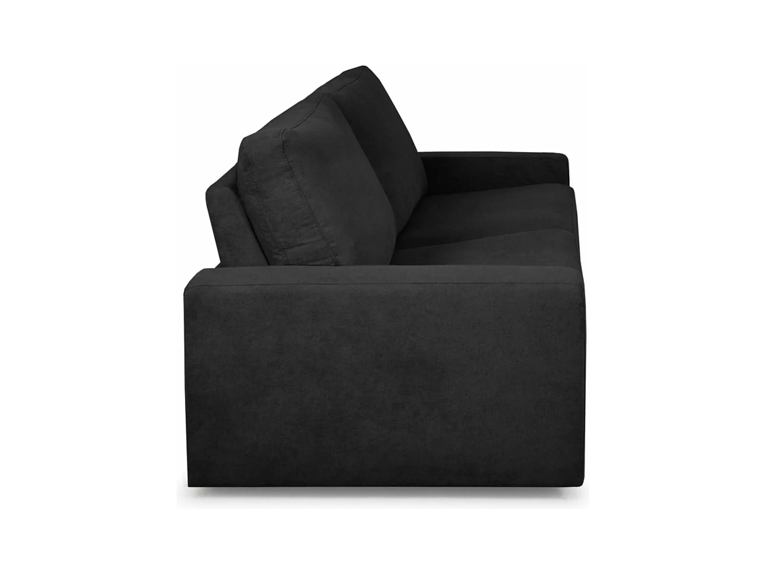 Schlafsofa 3 Personen mit Unterfederung und Matratze - schwarz - MENTO