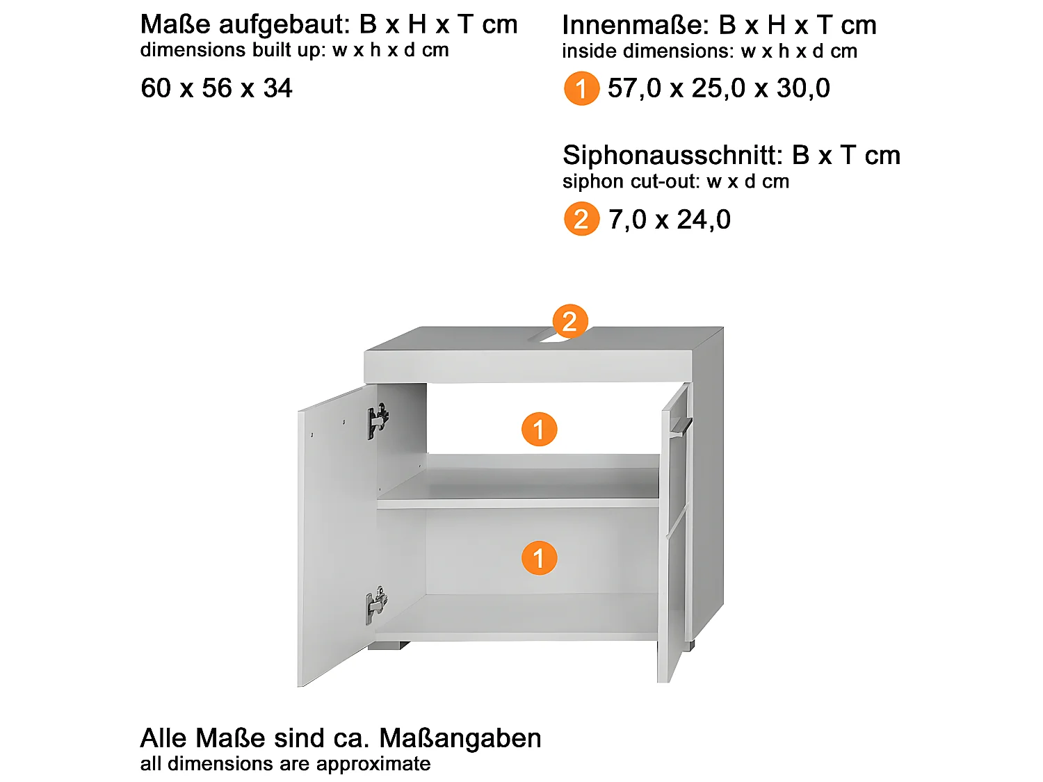 Meuble de salle de bain sous vasque avec 2 portes coloris chêne à nœuds
