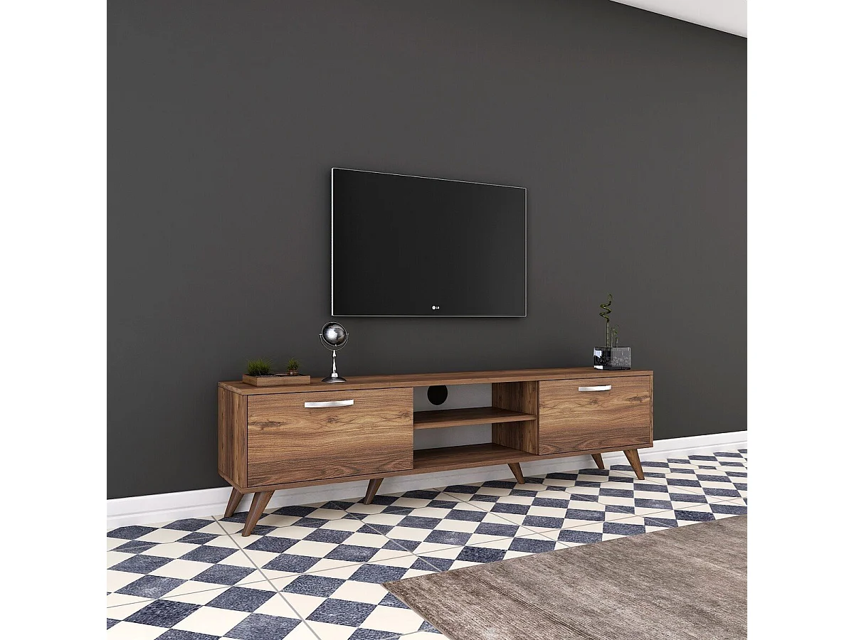 Mesa de tv Kailua 101, Nuez, Número de puertas: 2.00, 180x48x35cm