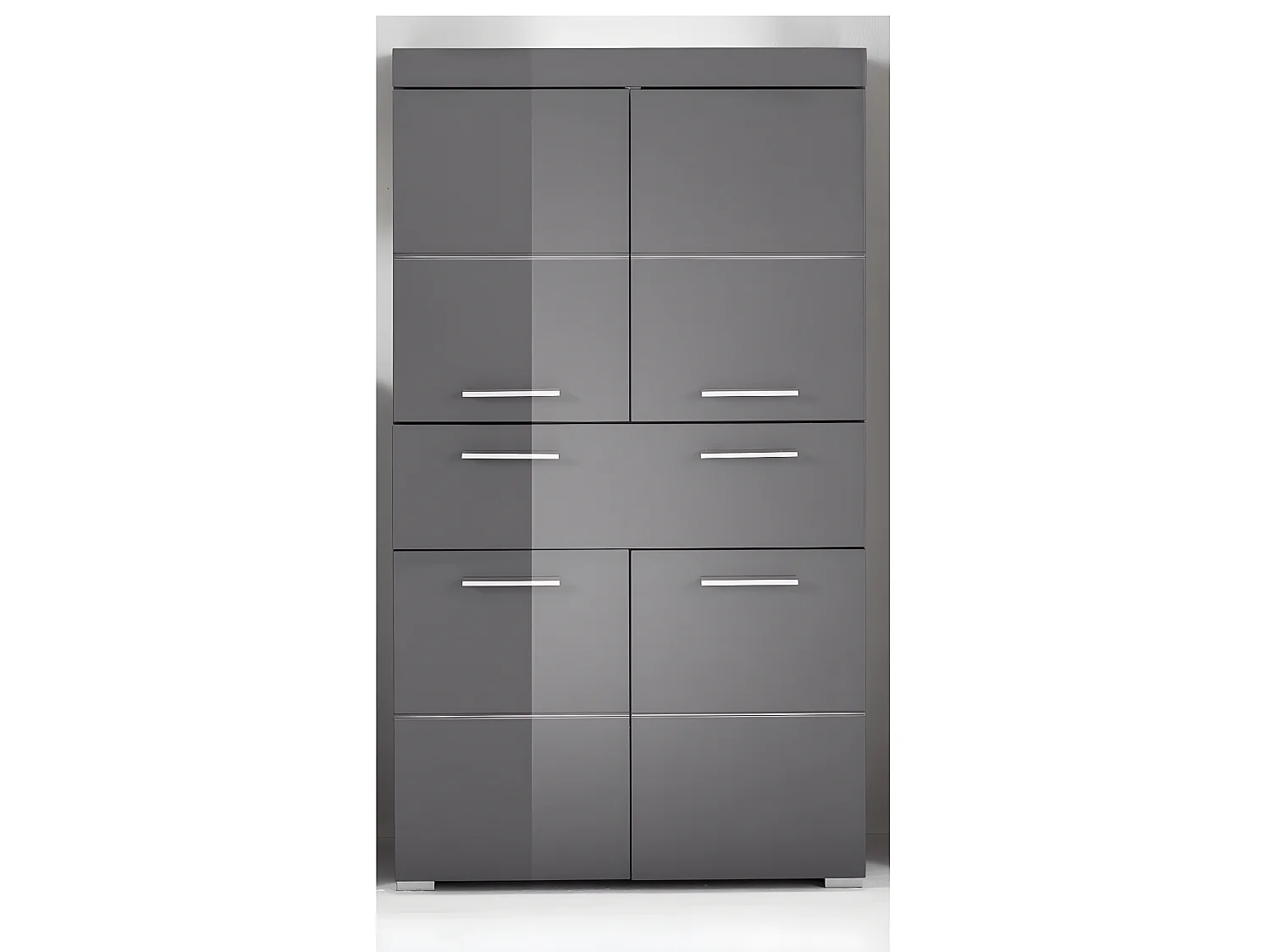 Commode de rangement avec 4 portes de salle de bain  -  L. 73  x H.  132 x P.  31 cm