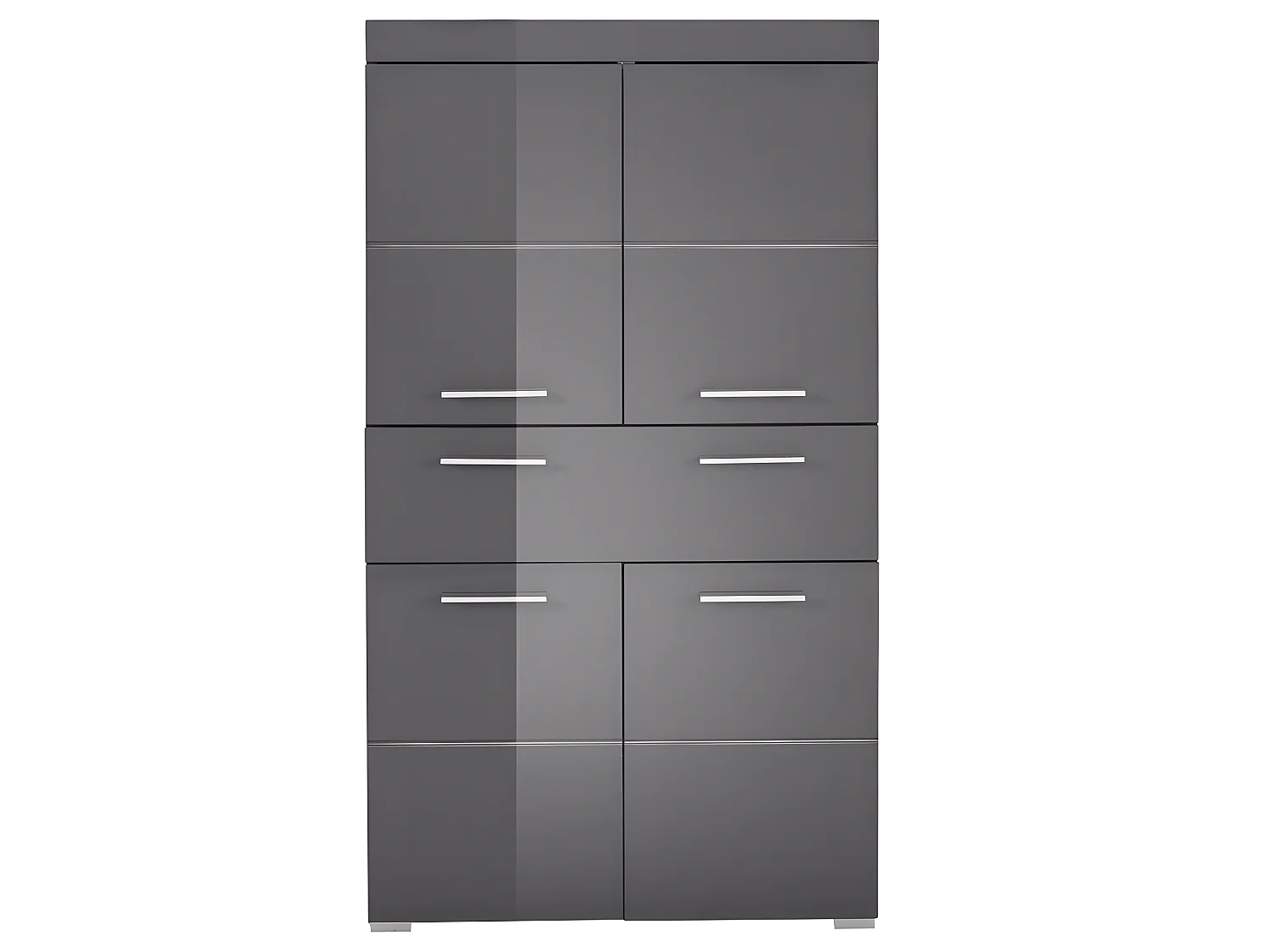 Commode de rangement avec 4 portes de salle de bain  -  L. 73  x H.  132 x P.  31 cm