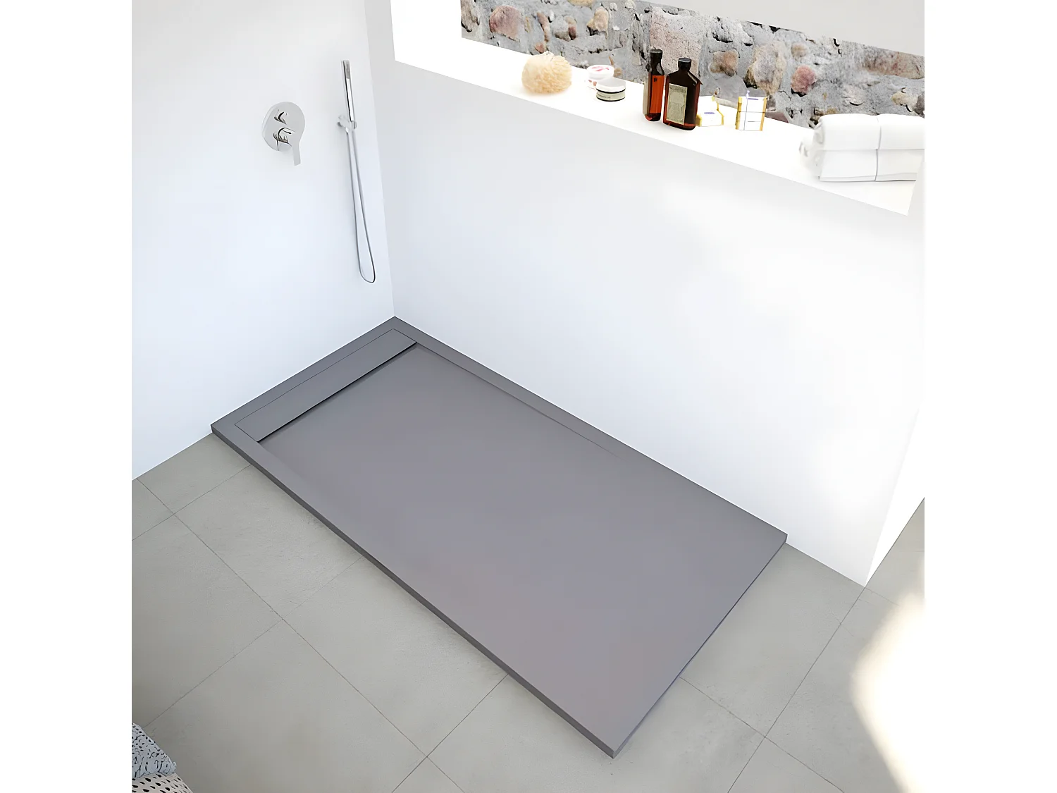 RECEVEUR DE DOUCHE NEW YORK  - Receveur de douche - GRIS - 120X90CM