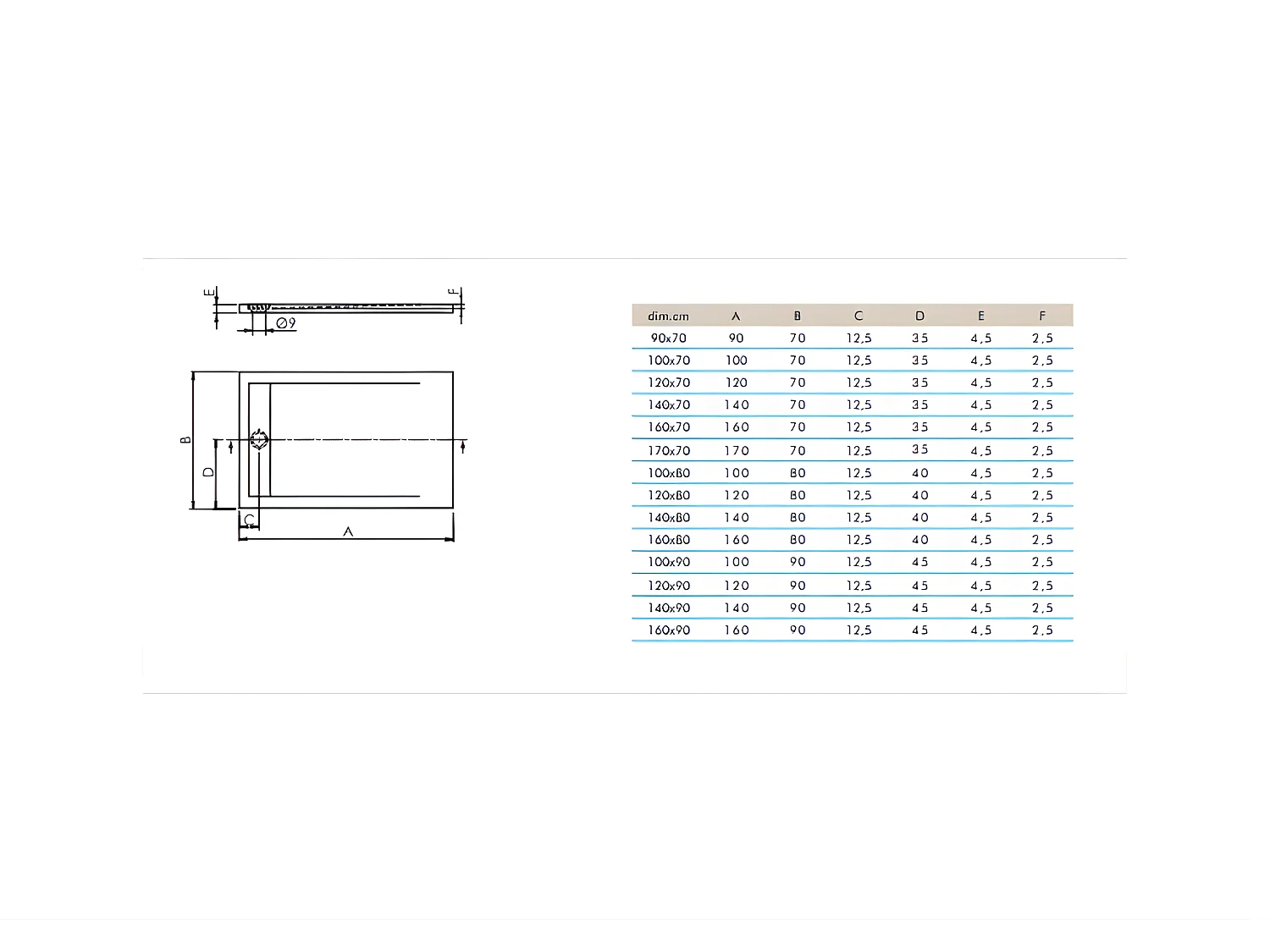 RECEVEUR DE DOUCHE NEW YORK  - Receveur de douche - BLANC - 140X80CM