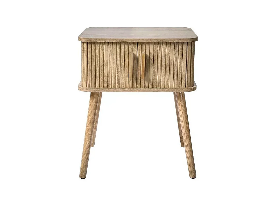 Table de Chevet Vintage 2 Portes Coulissantes H58cm - ERNEST