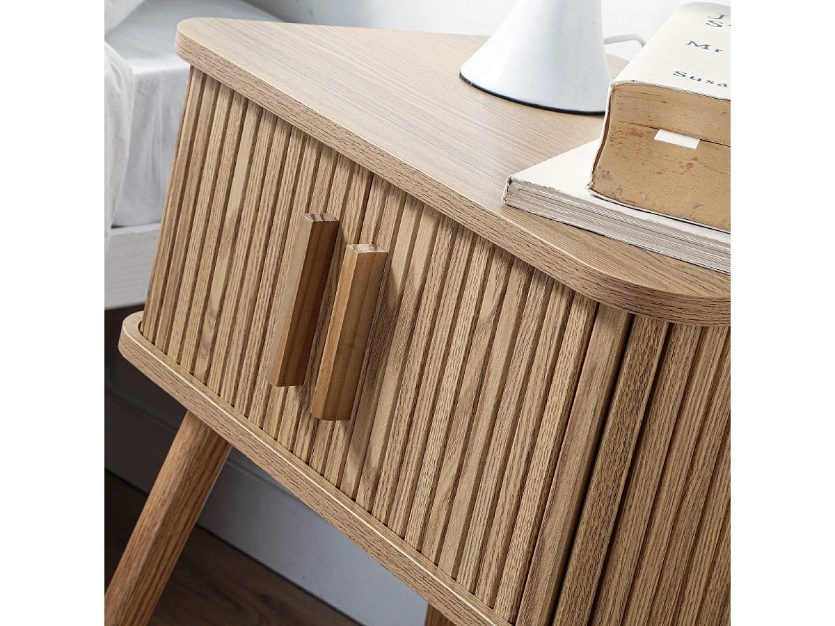 Table de Chevet Vintage 2 Portes Coulissantes H58cm - ERNEST