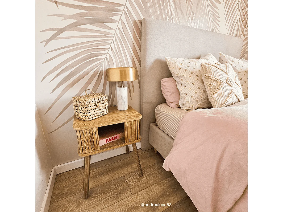 Table de Chevet Vintage 2 Portes Coulissantes H58cm - ERNEST