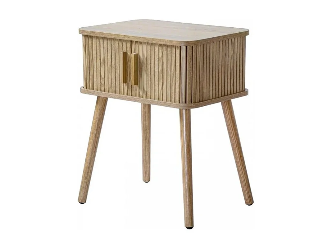 Table de Chevet Vintage 2 Portes Coulissantes H58cm - ERNEST