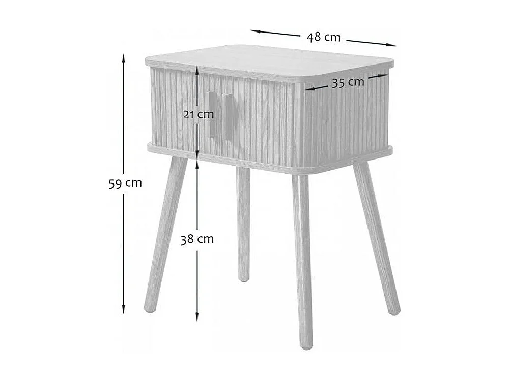 Nachtkastje Vintage met 2 Schuifdeuren H58cm - ERNEST