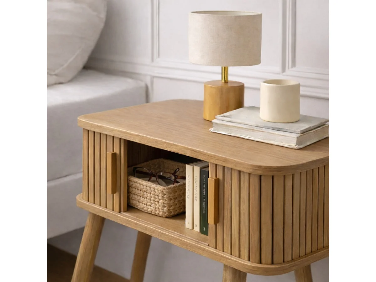 Nachtkastje Vintage met 2 Schuifdeuren H58cm - ERNEST