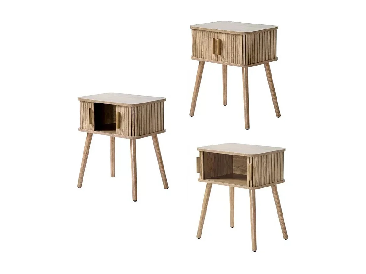 Nachtkastje Vintage met 2 Schuifdeuren H58cm - ERNEST