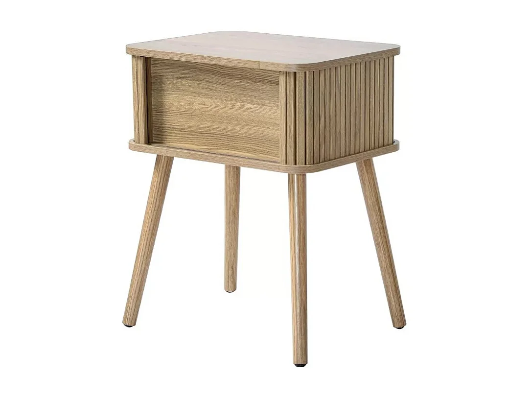 Table de Chevet Vintage 2 Portes Coulissantes H58cm - ERNEST