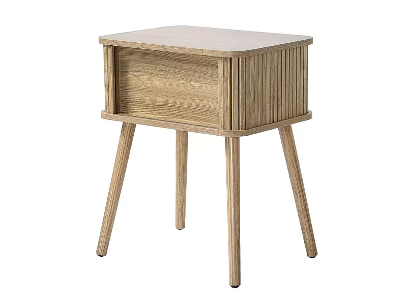 Table de Chevet Vintage 2 Portes Coulissantes H58cm - ERNEST