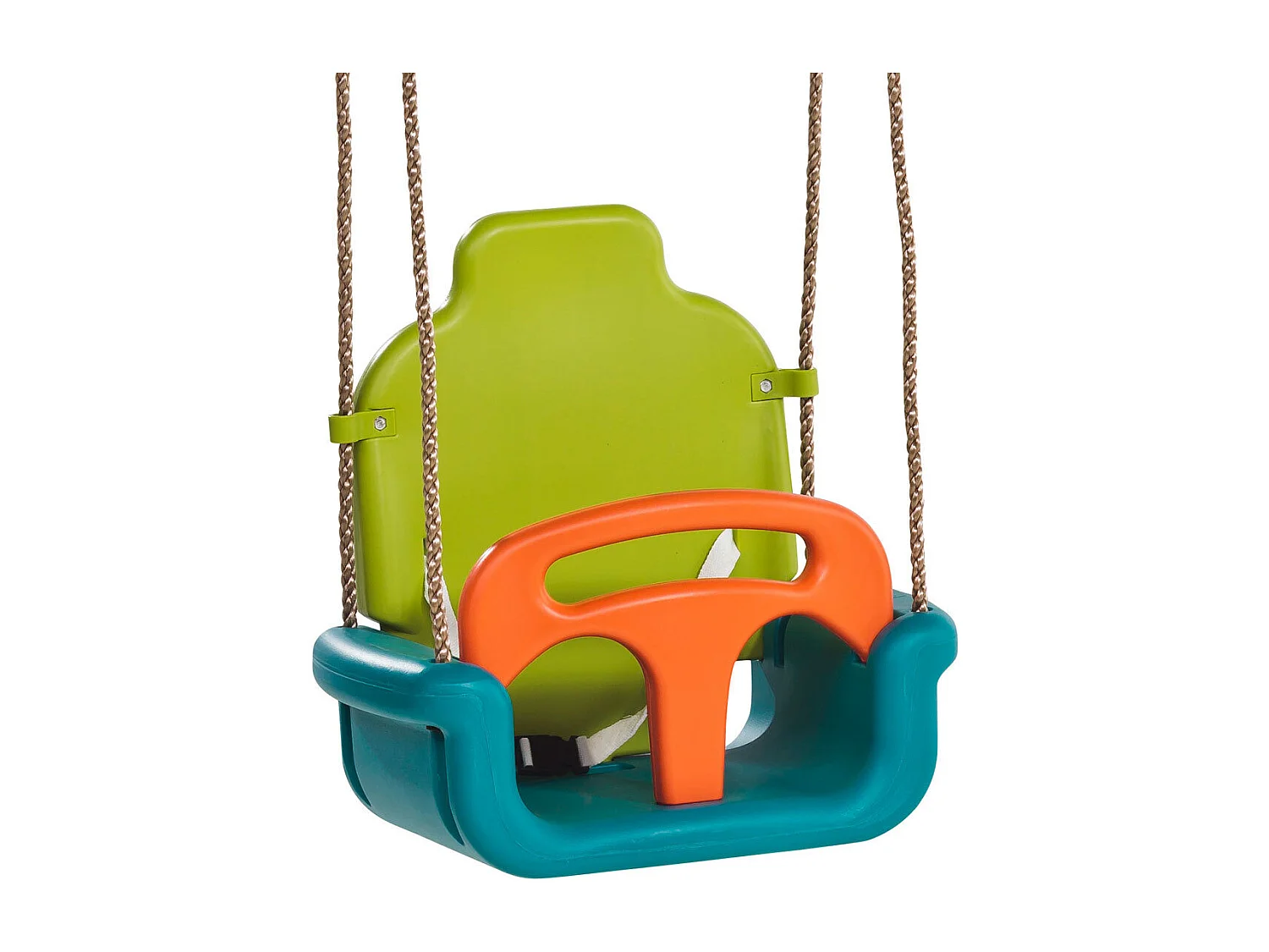 Kangui - Balançoire bébé évolutive 3 en 1en plastique vert citron/turquoise/orange