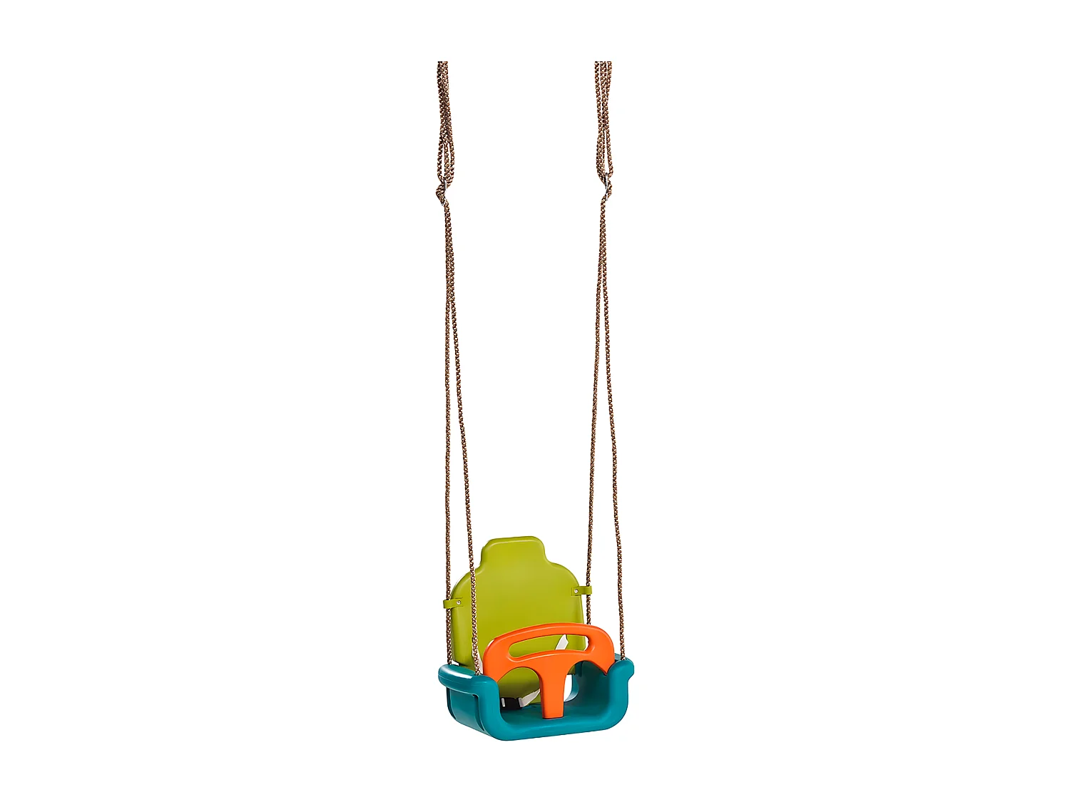 Kangui - Balançoire bébé évolutive 3 en 1en plastique vert citron/turquoise/orange