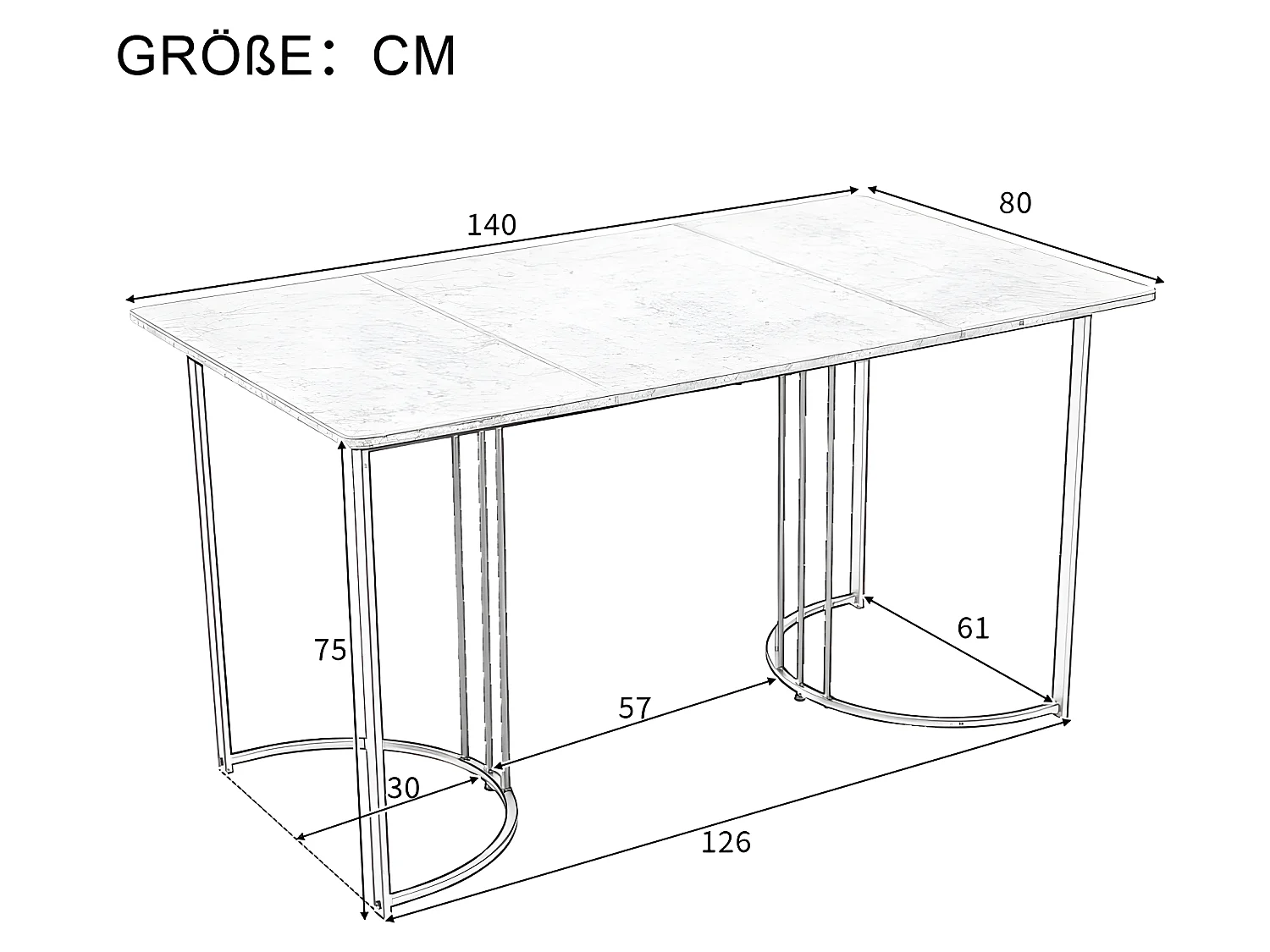 Ensemble Table et 4 Chaises - Table avec placage à motif marbre - Chaises rembourrées en velours avec pieds réglables - Gris & Gris