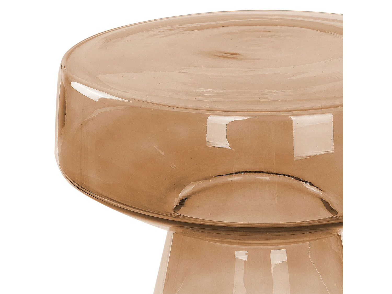 Lot de 2 tables d'appoint LAGUNA/CALDERA Verre Marron doré