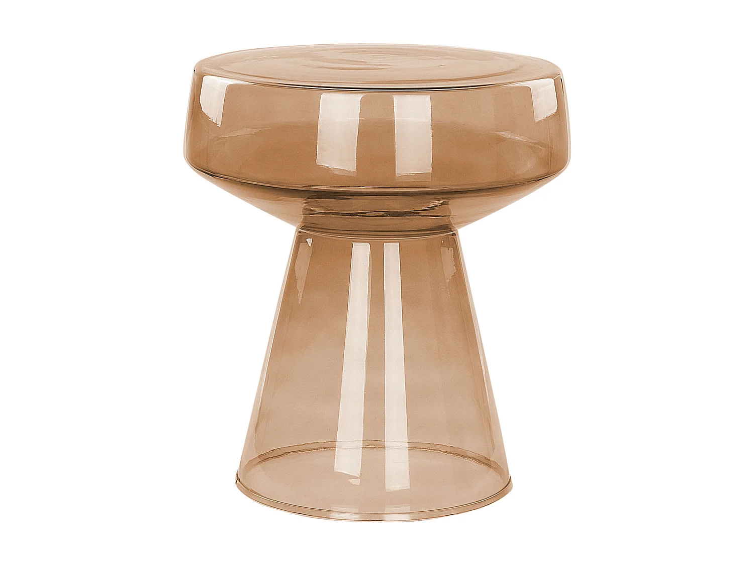 Lot de 2 tables d'appoint LAGUNA/CALDERA Verre Marron doré