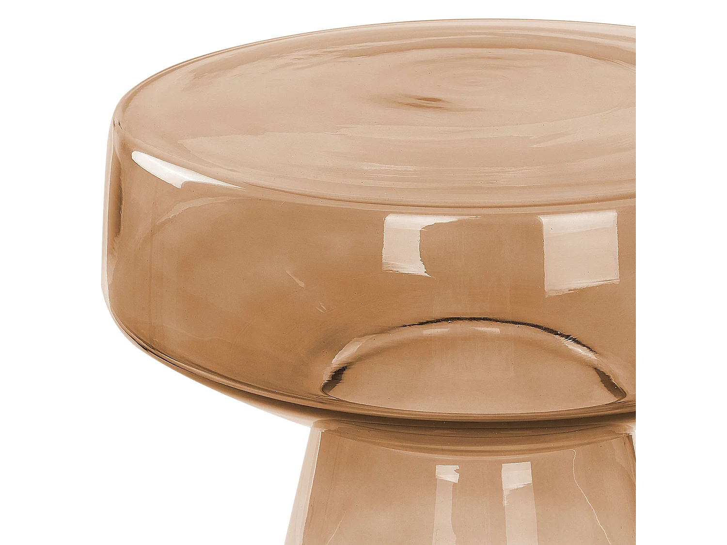 Conjunto de 2 mesas de apoio LAGUNA/CALDERA Vidro Castanho dourado