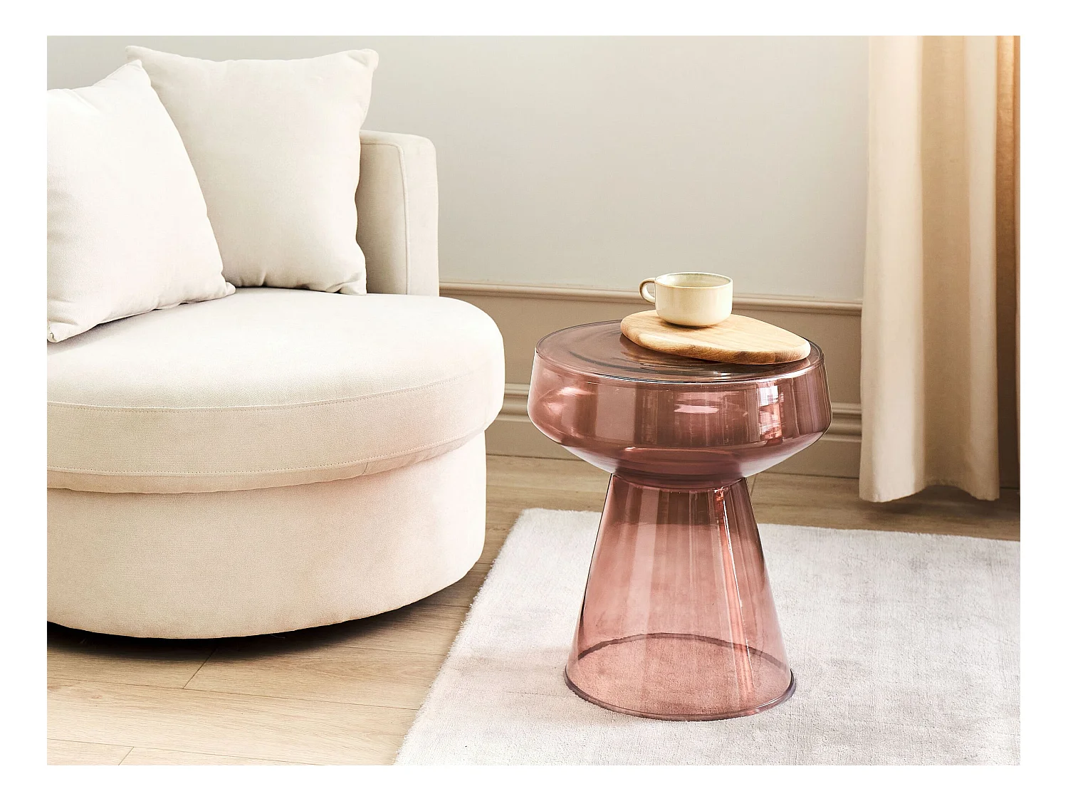 Table d'appoint LAGUNA Verre Rouge