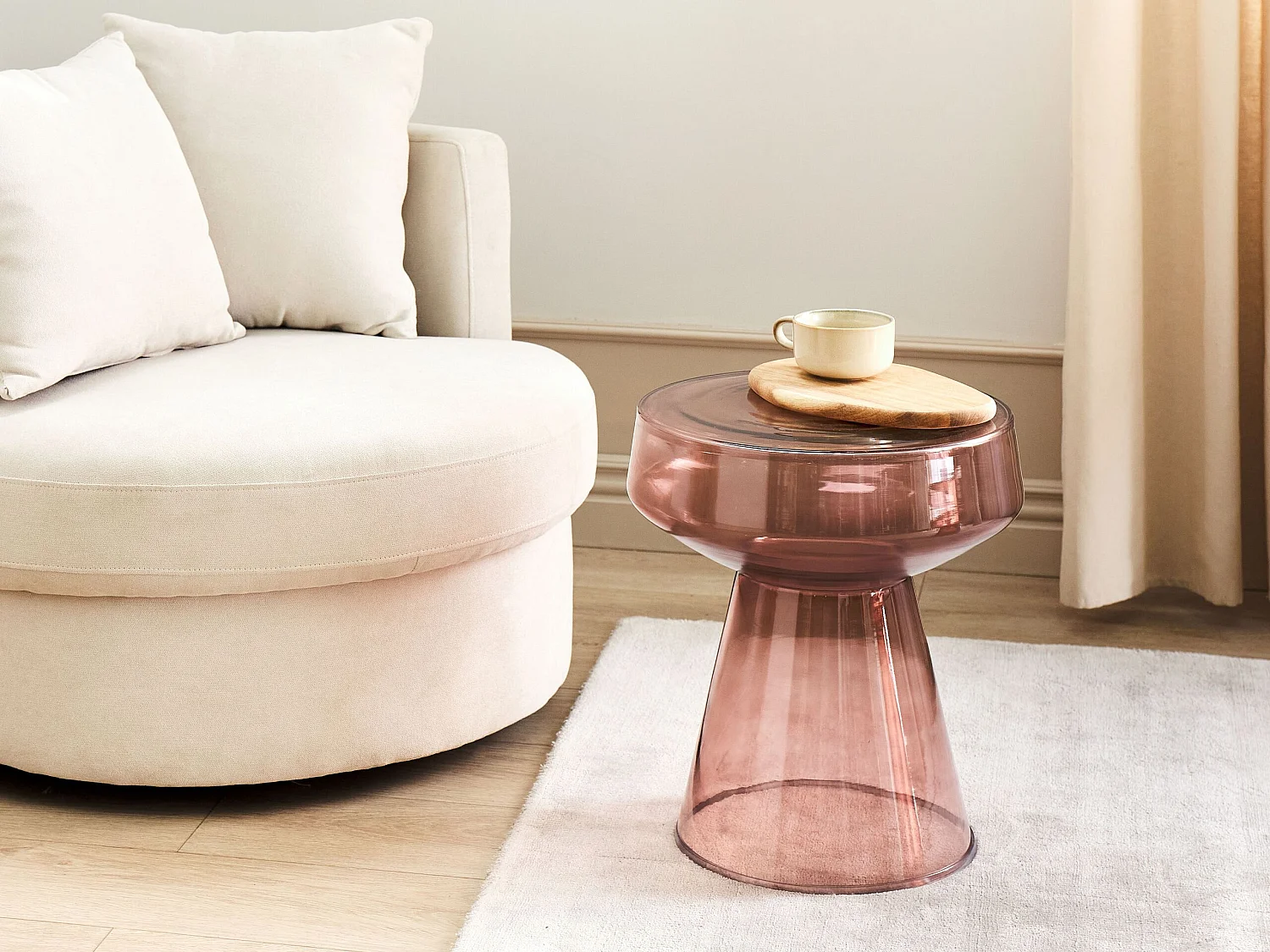 Table d'appoint LAGUNA Verre Rouge