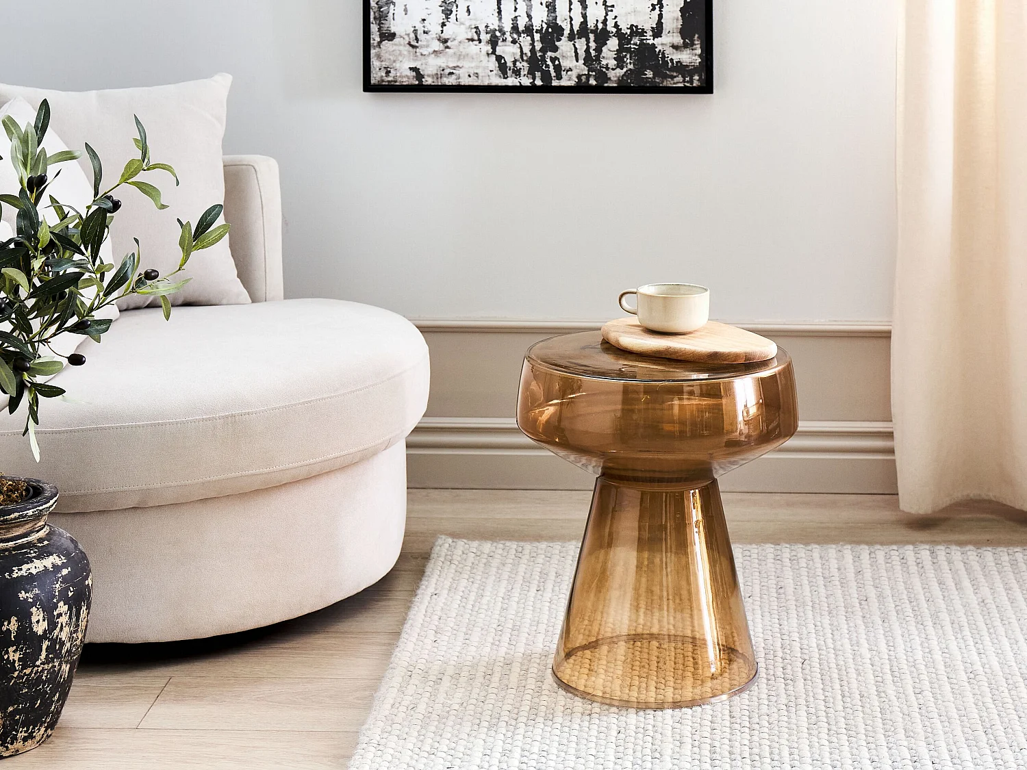 Beistelltisch LAGUNA Glas Goldbraun