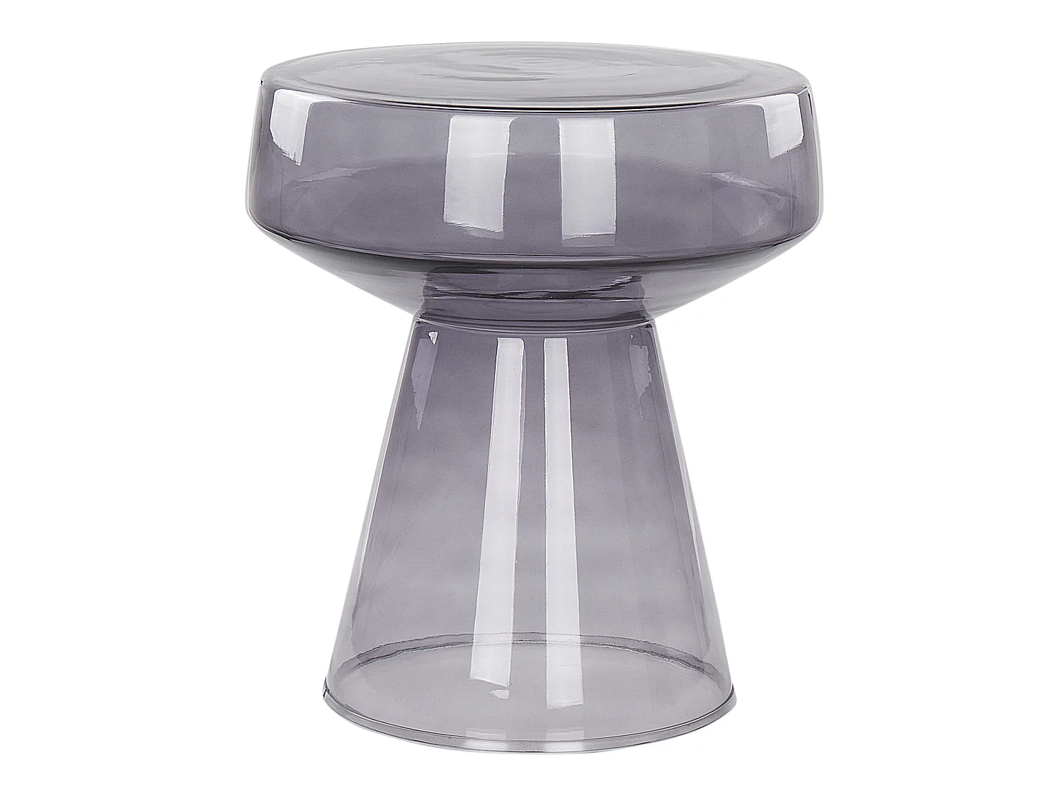 Beistelltisch Rauchglas grau rund 37cm Couchtisch für Wohnzimmer Retro Laguna