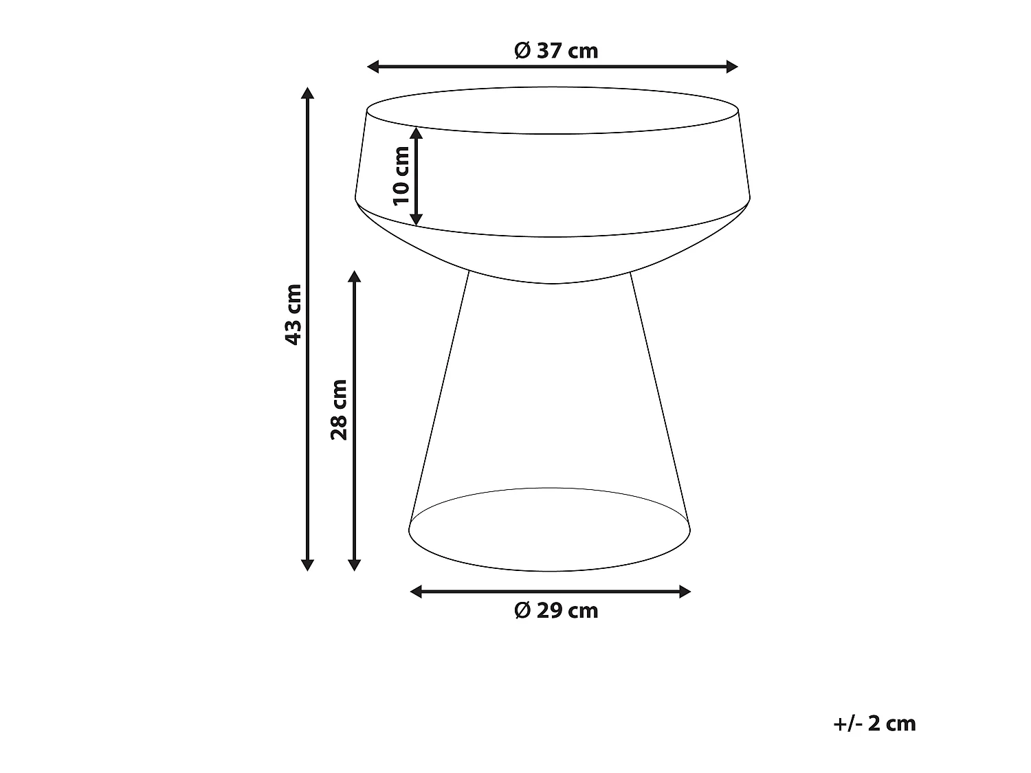 Beistelltisch Rauchglas grau rund 37cm Couchtisch für Wohnzimmer Retro Laguna