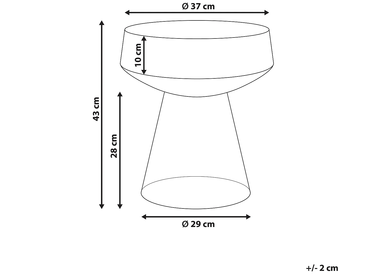 Beistelltisch Rauchglas grau rund 37cm Couchtisch für Wohnzimmer Retro Laguna