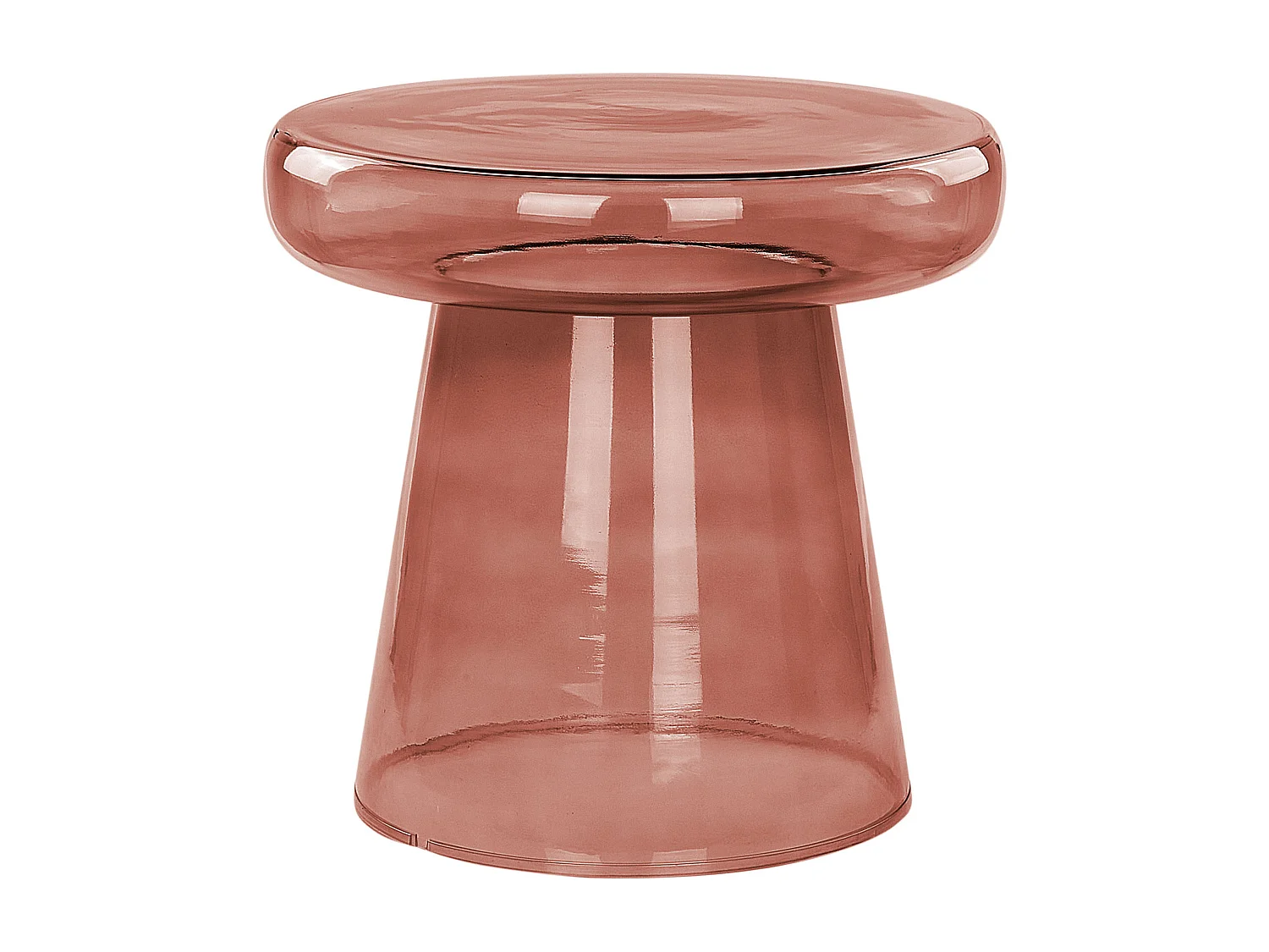 Lot de 2 tables d'appoint LAGUNA/CALDERA Verre Rouge