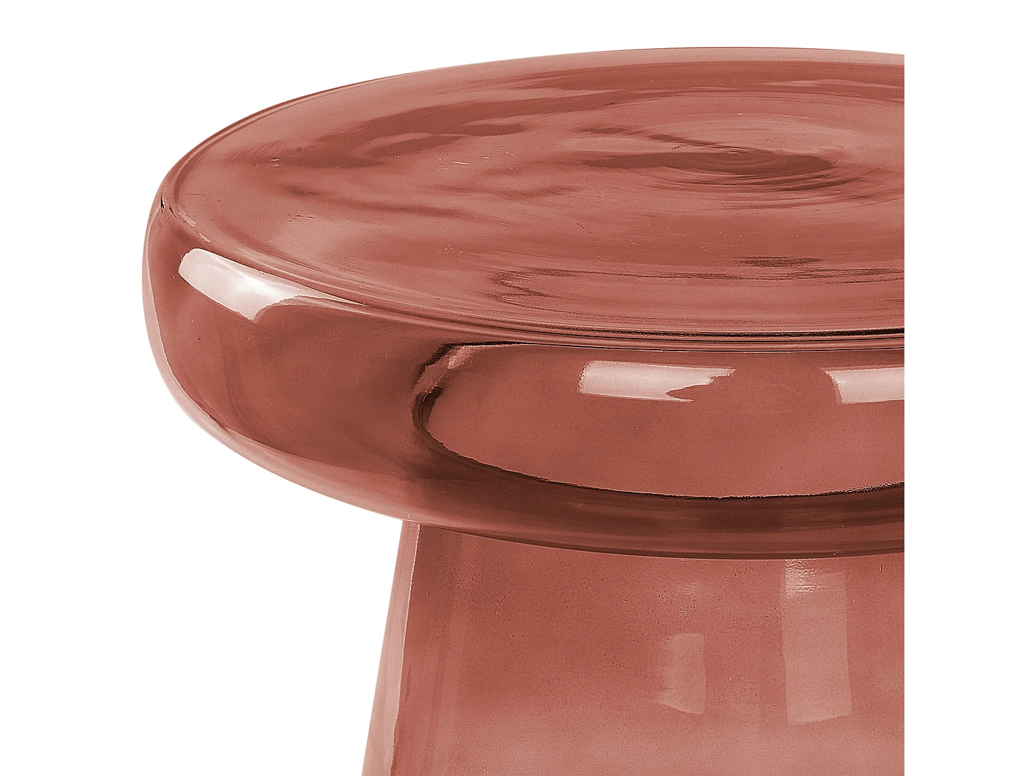Lot de 2 tables d'appoint LAGUNA/CALDERA Verre Rouge