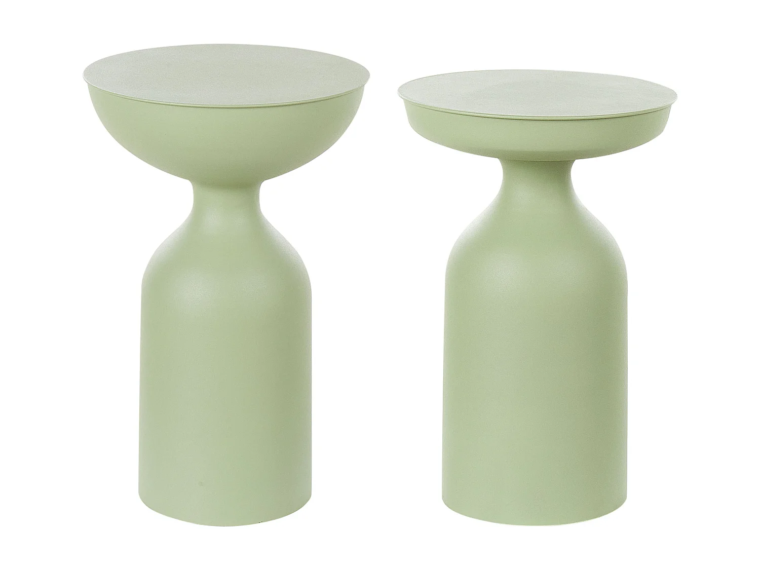 Lot de 2 tables d'appoint COTA/TENJO Métal Vert clair