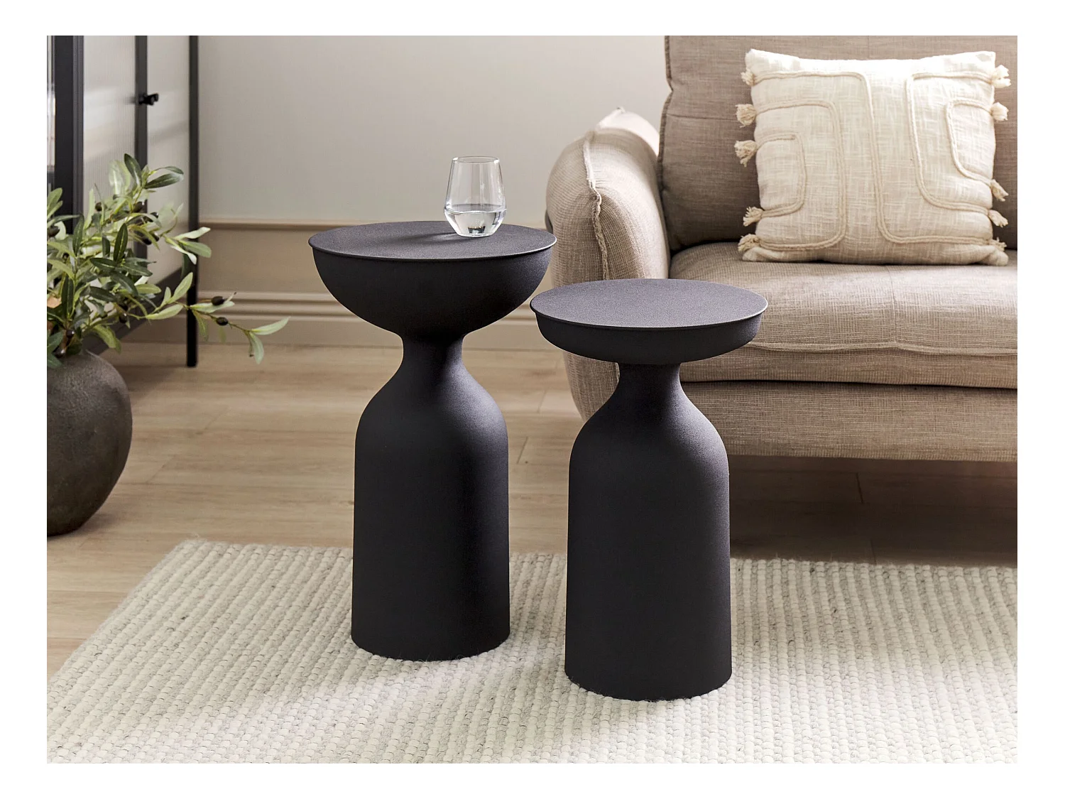 Lot de 2 tables d'appoint COTA/TENJO Métal Noir