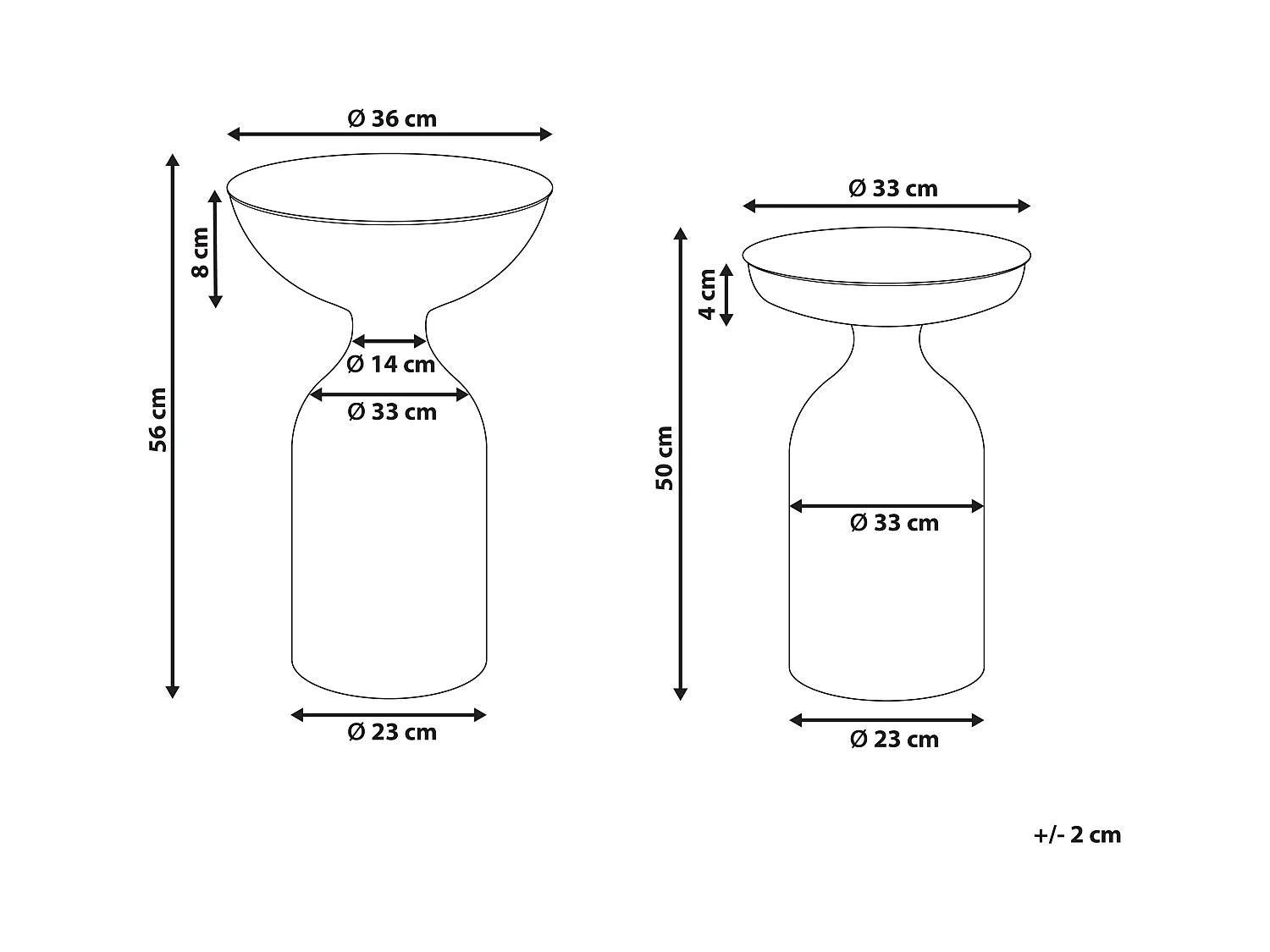 Lot de 2 tables d'appoint COTA/TENJO Métal Noir