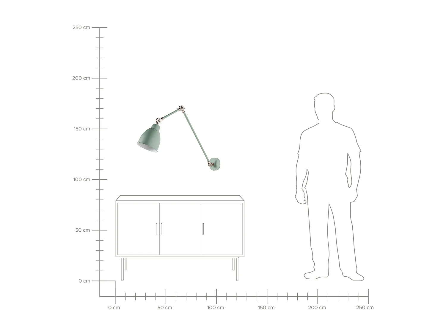 Lampe murale MISSISSIPPI Réglable Métal Vert clair