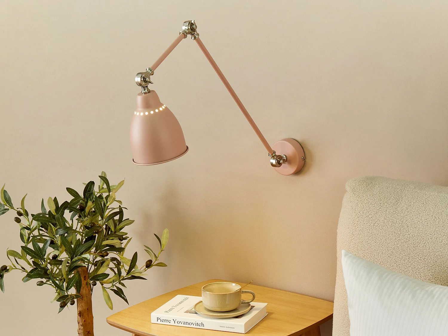 Wandlampe MISSISSIPPI verstellbar Metall Pastellrosa