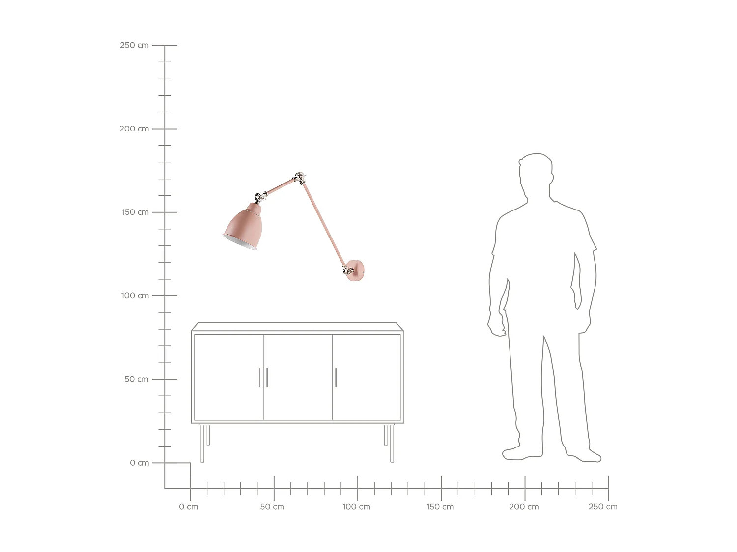 Wandlamp MISSISSIPPI Verstelbaar Metaal Pastelroze