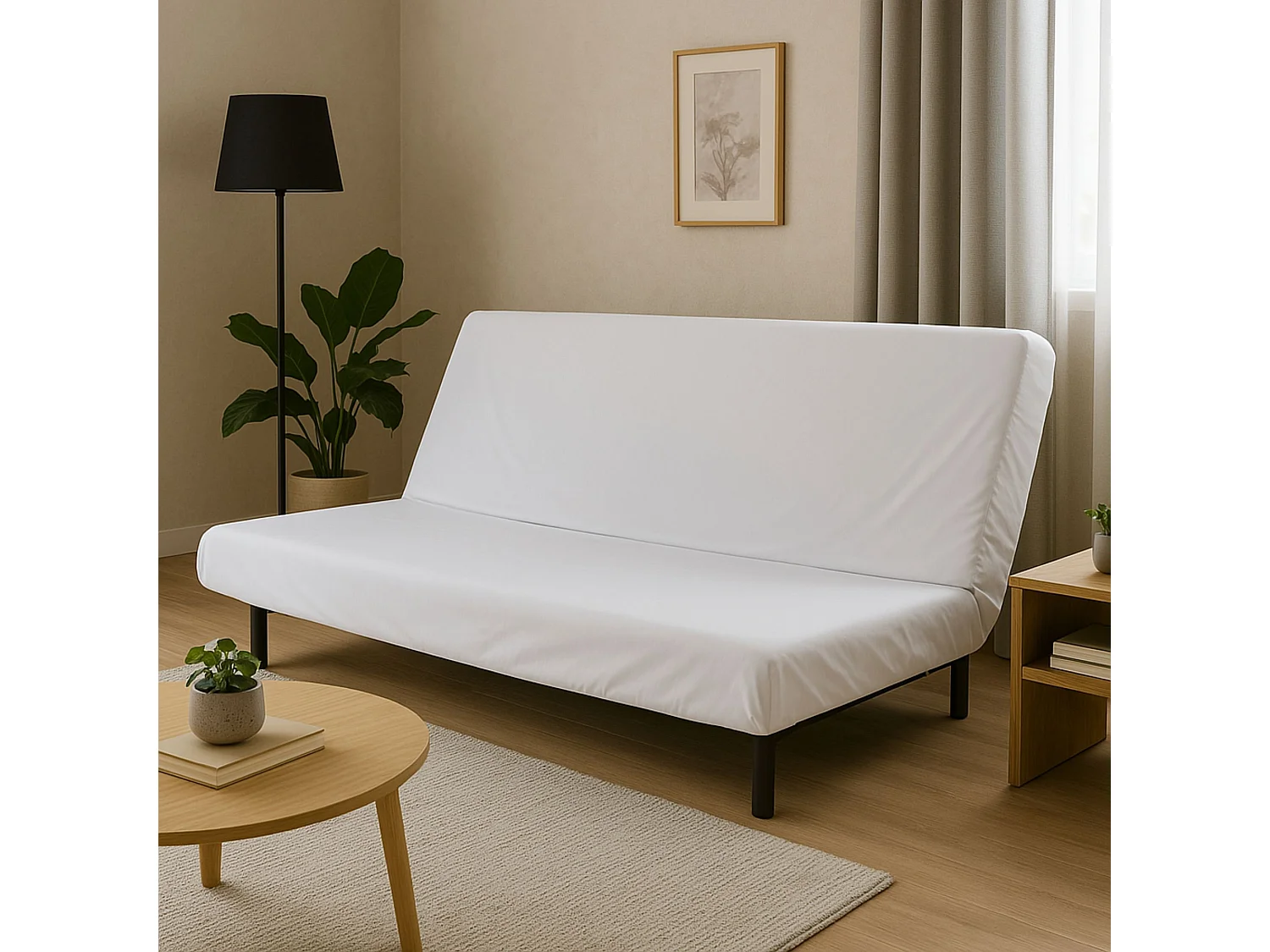 Drap housse blanc pour matelas clic-clac bonnet 20 cm 120x190