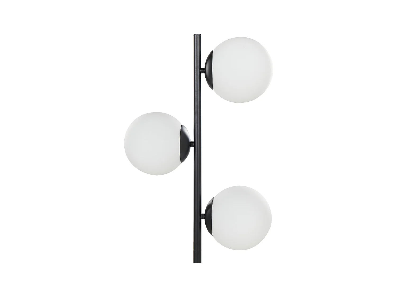 Stehlampe Metall schwarz Höhe 153 cm 3-flammig Glasschirme Kugelform modern Wadi