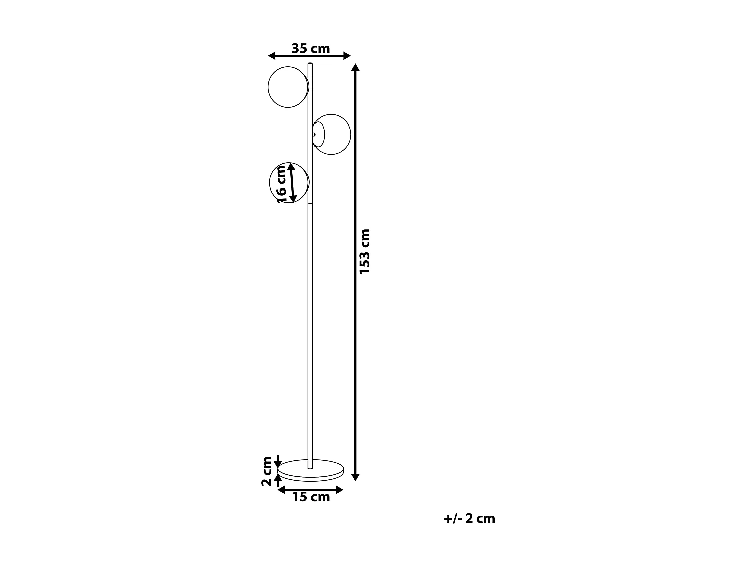 Staande lamp WADI Metaal Zwart