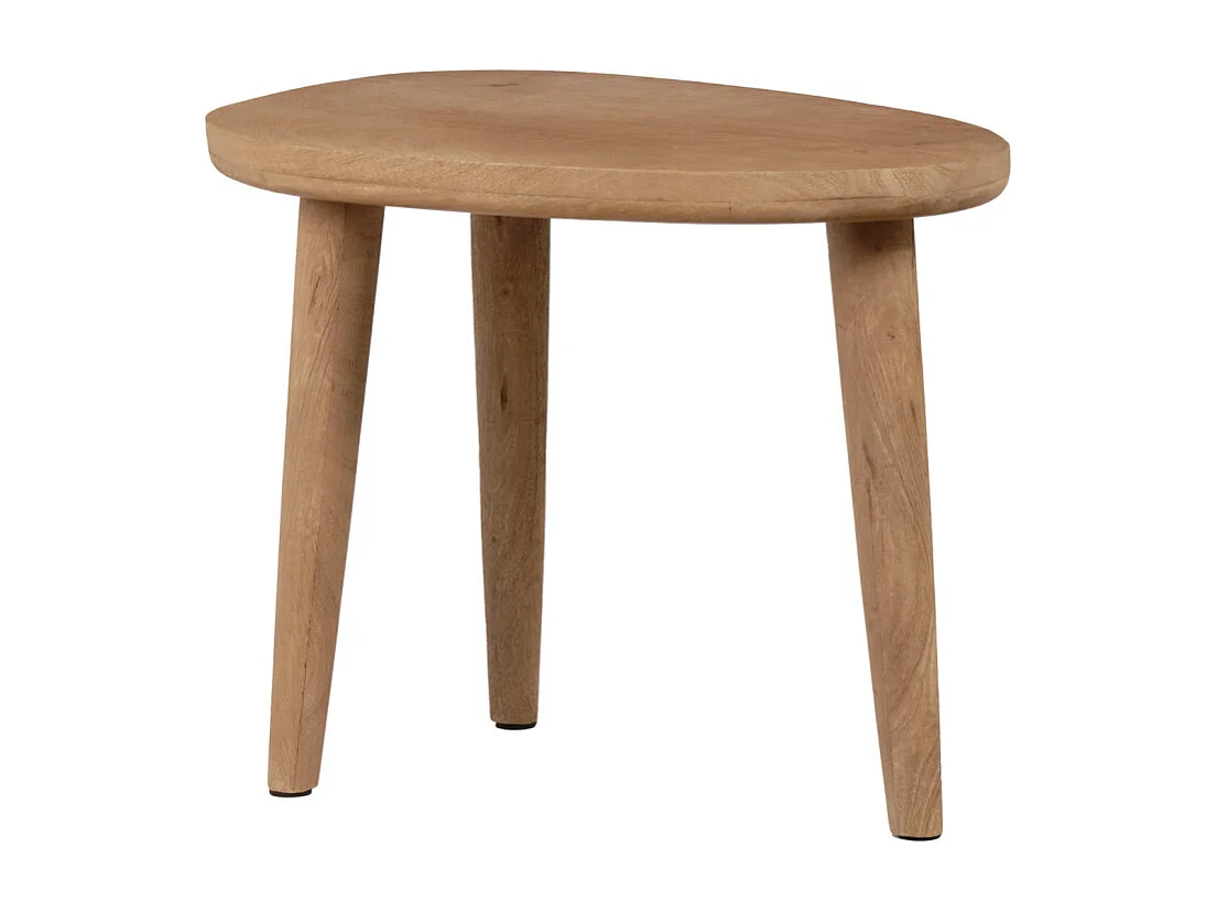 Table basse forme ovoïde L. 50 cm en bois de manguier massif - OCALA